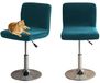 Omgoods - Housses de tabouret de bar en velours élastique avec dossier - Lot de 2