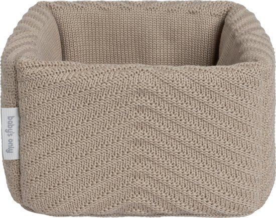 Baby's Only Gebreide commodemandje - Opbergmandje met visgraatmotief - Commode organizer - Babykamer accessoires Grace - Beige