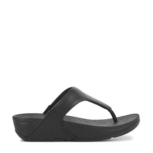 FitFlop - Leren teenslippers - Zwart