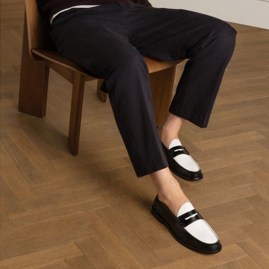 Manfield - Heren - Zwarte leren loafers - Maat 41