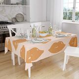 Bonamaison Tafelkleed, Anti-Mold, Sneldrogend, Waterdicht, 100% Polyester Tafellaken, Oranje, gebroken wit, 140 x 160 Cm - Ontworpen en Vervaardigd in Turkije