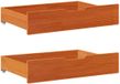 vidaXL Bedlades - 2 stuks - 80x55x17 cm - Massief Grenenhout - Wasbruin