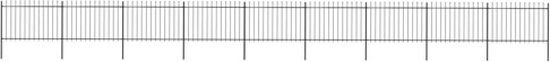 vidaXL Portail avec dessus pointu, acier, 1506 x 120 cm, noir