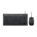 Perixx PERIDUO-212 Kleine bekabelde muis en toetsenbordset voor Windows, sneltoetsen en multimediatoetsen, Italiaanse QWERTY-lay-out, zwart