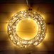 Bol 30 cm lichtring omwikkeld met goudkleurig, warm wit lint met timer, 20 leds, decoratieve kerstlamp voor het ophangen van batterijen, Kerstmis, sfeerlicht, adventsdecoratie