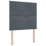 vidaXL - LED Boxspringbed met Matras - Donkergrijs - 100 x 200 cm - Fluweel
