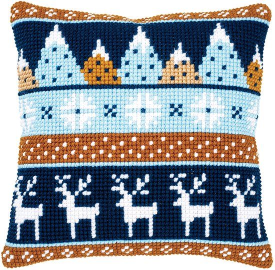 Vervaco Kruissteekkussen kit - Kerst - Wintermotiefjes - PN-0170317