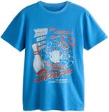 Next Heren Wijd T-shirt met grafische print - Blauw
