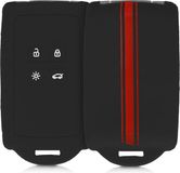 kwmobile autosleutelhoes geschikt voor Renault 4-knops Smartkey autosleutel (alleen Keyless Go) - Siliconenhoes in rood