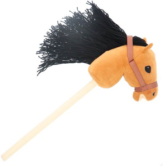 Pluchiez KiddyGo pluche stokpaard speelgoed met lange manen 70 cm paard