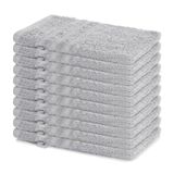 Lavea® Set van 10 washandjes 15x21 cm van 100% katoen badstof – Zacht & absorberend – Ideaal voor thuis, hotel, spa en baby – Zilver