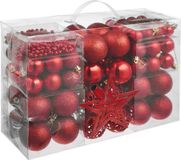 tectake Set de 86 boules de Noël rouge