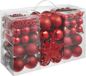 tectake Set de 86 boules de Noël rouge