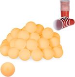 Merkloos Relaxdays Beerpong Ballen - 48 Stuks - Kunststof - Tafeltennis Balletjes 38 mm - Oranje