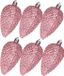 Decoris Kaemingk B.V. Kerstornamenten dennenappels - 6x st - roze - kunststof - 8 cm