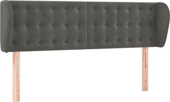 vidaXL Hoofdbord met randen 147x23x78/88 cm fluweel donkergrijs