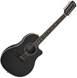 Gear4music 12-snarige Elektro-akoestische Roundback gitaar, Zwart