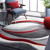 Safavieh Hollywood Contemporary Woven Indoor Rug, Grey/Red, 160 X 229 cm