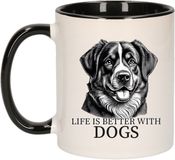 Bellatio Decorations Cadeau mok voor honden liefhebbers - Berner Sennenhond - zwart - keramiek - 300 ml