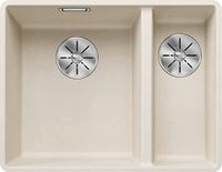 BLANCO SUBLINE 340/160-F Silgranit spoelbak, 552x427 mm, spoelbak links, zacht wit