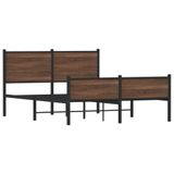 Maison Exclusive - Lit en métal sans matelas, marron, aspect chêne, 150x200 cm