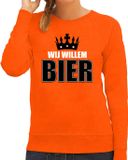 Bellatio Decorations Shoppartners Bv Koningsdag sweater Wij Willem bier - oranje - dames - S