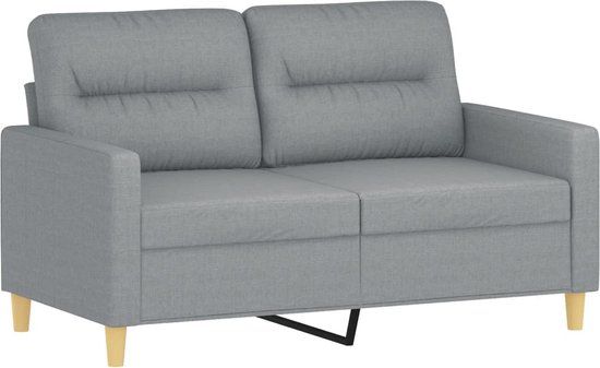 vidaXL Tweezitsbank 120 cm stof lichtgrijs
