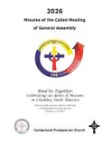 2026 Cumberland Presbyterian Church Minutes of the Cumberland Presbyterian General Assembly- 2026 Minutes of the Called Meeting of the General Assembly Cumberland Presbyterian Church