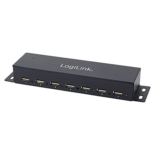 LogiLink UA0148 USB 2.0 HUB 7-port, incl. Power Display, Full Metal Housing