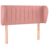 VidaXL Hoofdbord met randen 93x23x78/88 cm fluweel roze
