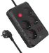 Maclean MCE392 B - Stekkerdoos - 4-polige verlengkabel + 3xUSB - 1,5m, zwart