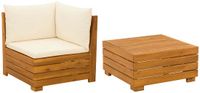 vidaXL Tuin loungeset met kussen 2 Stuk Bruin Massief Acacia Hout