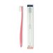 Geldis® Brosse à dents orthodontique pour hygiène et nettoyage de Prothèses dentaires, meubles, appareils et mors, transparent, tête avec poils en silicone, rose