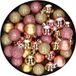 Billiet - Vanlaere Petite décoration de Noël en plastique lot de 40 pièces et boules de Noël de 3 cm dorées et roses