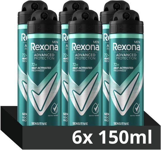 Rexona Men Advanced Protection Sensitive Deodorant Spray - 6 x 150ml
