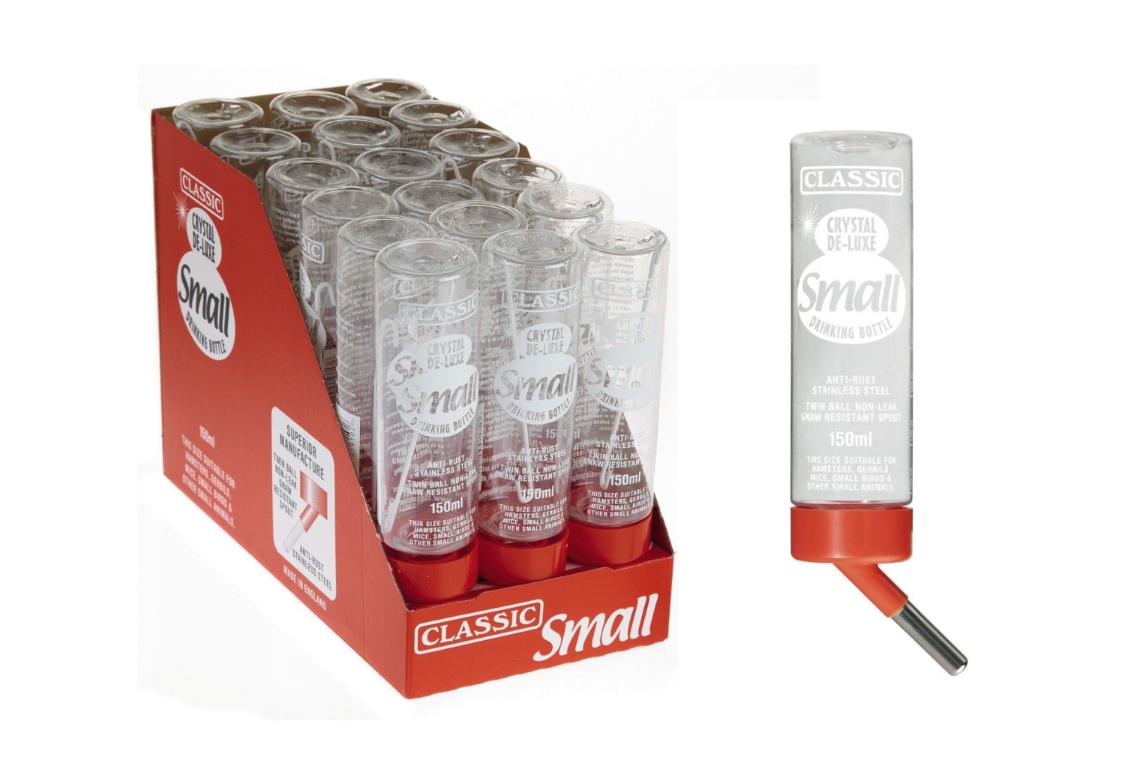 Classic Drinkfles Hamster - 150 ml - 2 ST - Transparant