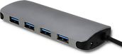 Qoltec Serie - Adaptateur concentrateur USB-C - 5 en 1 - 4x USB 3.0 - CC