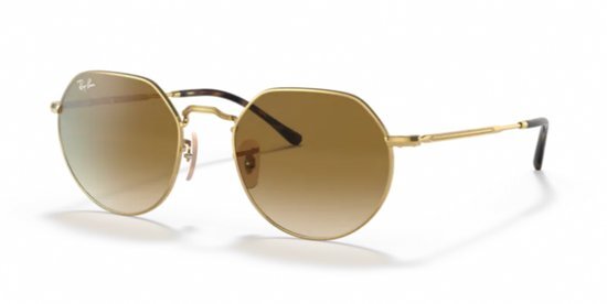 Ray-Ban Jack Arista Gold/ Clear Gradient Brown Maat: Large (53) - Zonnebril - - RB3565 001/51