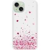 Apple iPhone 15 Confettis de coeurs rose Verstevigd hoesje met sublimatie bedrukking