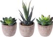 Unyqoos® Plantes artificielles avec pots décoration de table maison balcon décoration de bureau set de 3 gris
