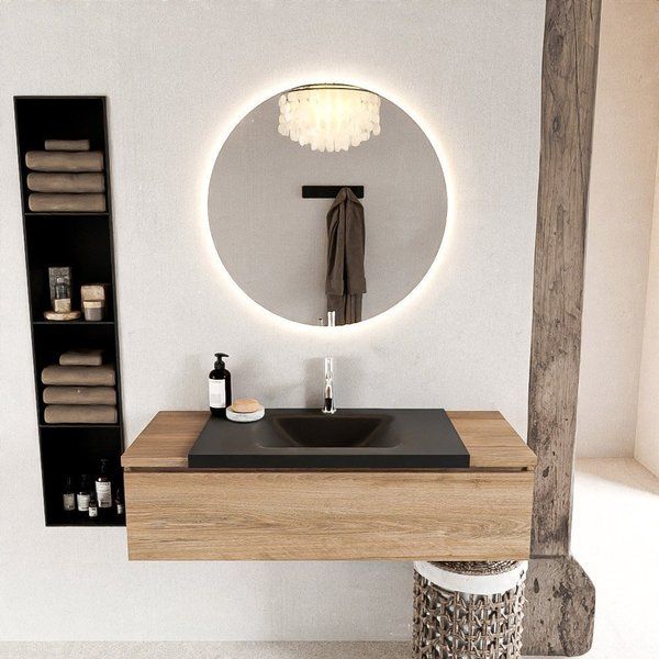 Mondiaz BUKLA badmeubelset 120x45x34cm Washed Oak 1 lade softclose