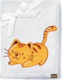 Be Mammy Babydeken - Dekbed - Kinderdeken - Wiegdeken - Dekentje Baby - 76 x 102 cm - Lichtgrijs - Kat