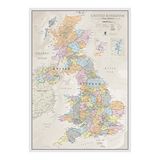 Maps International United Kingdom political classic wallmap