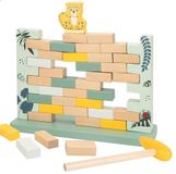 Woomax Zookabee Blocs en bois Jeu de construction Jungle Jaune Enfants