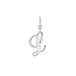 Lucardi Dames Stainless steel bedel letter - Hanger - Staal - Zilverkleurig