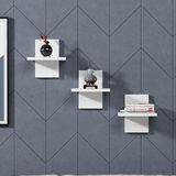 Stijlvolle wandplank, wit, 25,4 x 17,6 x 25,4 cm, 100% melamine gecoat deeltjesbord, 18 mm dik, veelzijdige opbergoplossing voor thuis en op kantoor