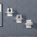 Stijlvolle wandplank, wit, 25,4 x 17,6 x 25,4 cm, 100% melamine gecoat deeltjesbord, 18 mm dik, veelzijdige opbergoplossing voor thuis en op kantoor