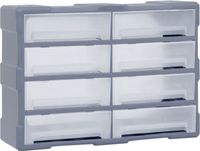 vidaXL Organiser met 8 grote lades - Grijs