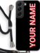 Case Company® Samsung Galaxy S22 Hoesje met Koord - Namecase - TPU Back Cover - Zwart
