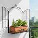 DanDiBo kruidenrek pour extérieur, balcon, mur, fenêtre, étagère murale, résistant aux intempéries, noir, métal, 50 cm. Étagère de balcon suspendue, étagère à herbes, support de plantes, panier mural